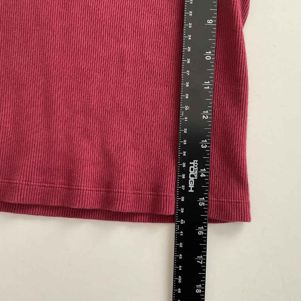 Brandy Melville  Ribbed Cropped Tank Top Sz S Burgundy Y2K Coquette Clean Girl - Picture 3 of 4